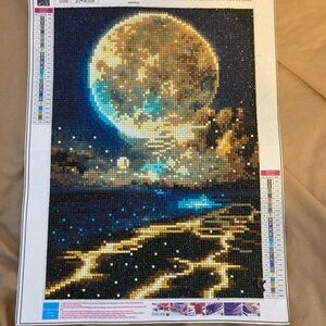 Diamond Art Of The Moon And Ocean 30cm X 40cm